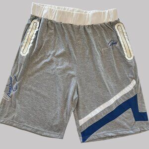 Basketball Hose Shorts Mens Size 32 Gray Baggy Zip Pockets Elastic Waist Pants‎